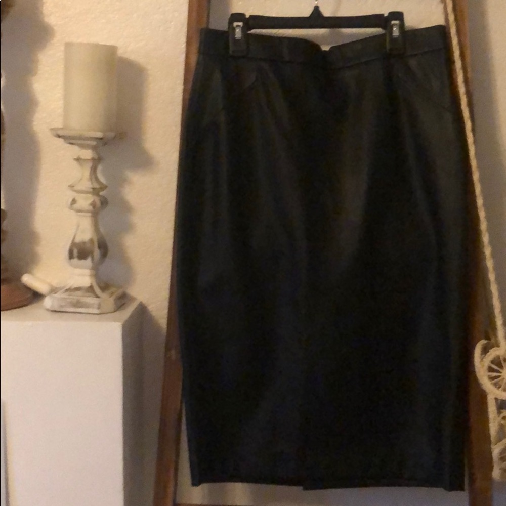 Soft Leather midi skirt
